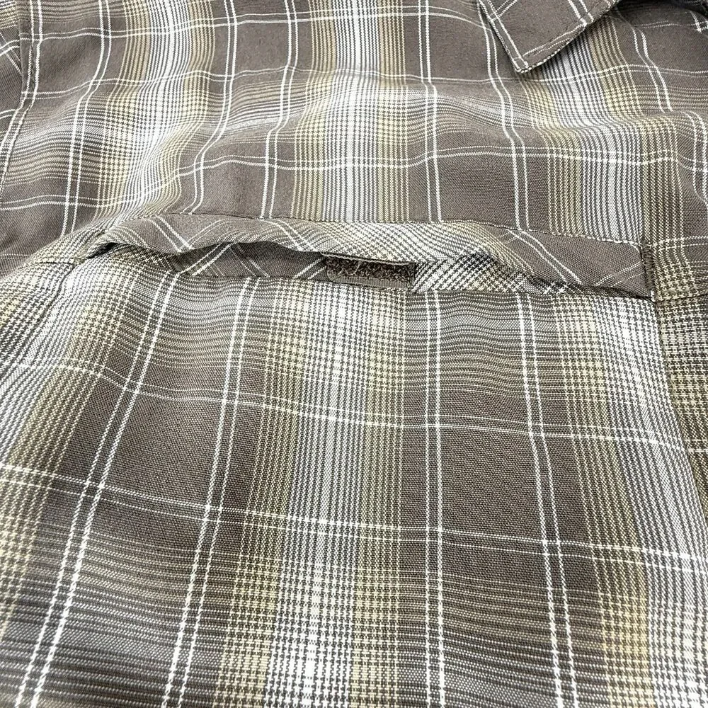 The North Face Shirt Men Large Brown Button Up Hiking Outdoor Plaid Long Sleeve